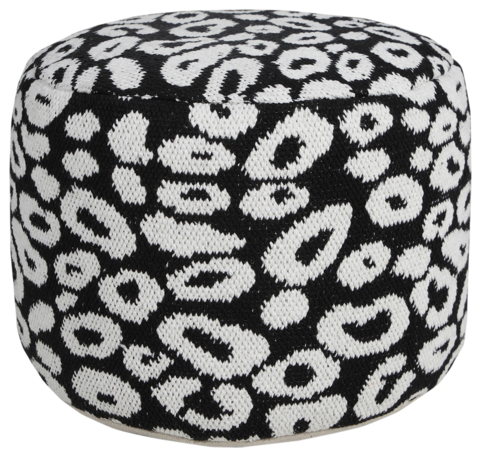 Modern Leopard Print Pouf Ottoman Contemporary Floor Pillows And