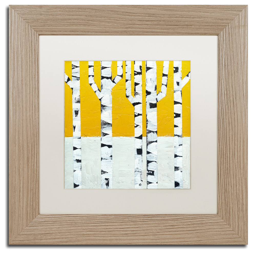 Michelle Calkins Seasonal Birches Winter Matted Framed Art Traditional Prints And Posters By Trademark Global