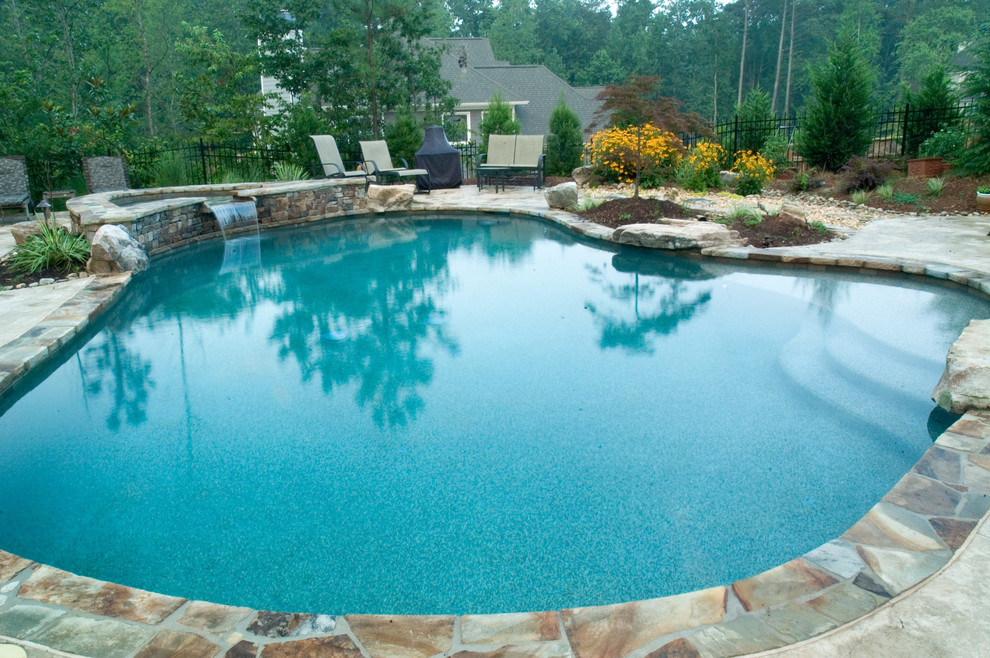 Pool - rustic pool idea in Atlanta