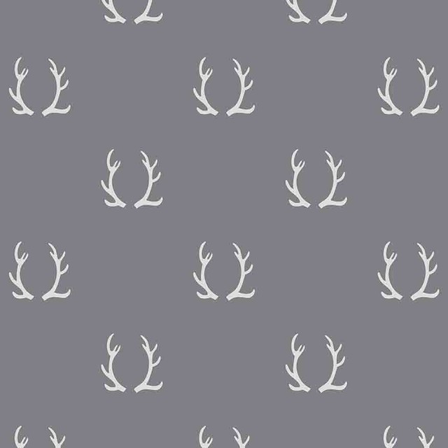 Antler Wallpaper Panel, Dark Light Gray