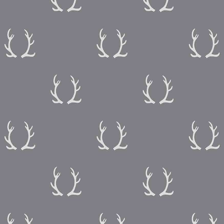 Antler Wallpaper Panel, Dark Light Gray