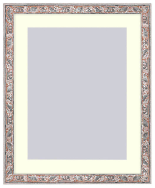 Wall Picture Frame Terracotta with Silver highlights - acidfree white matte, 16x