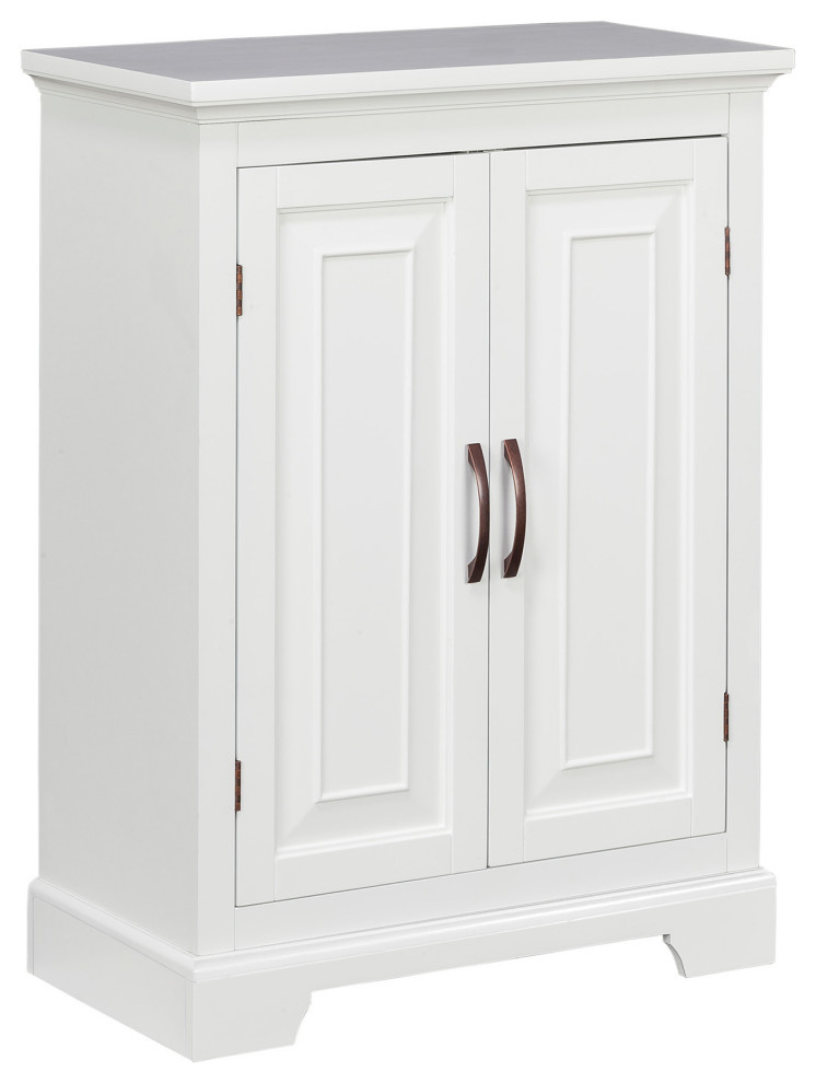 Wooden Bathroom Storage Floor White Transitional Bathroom