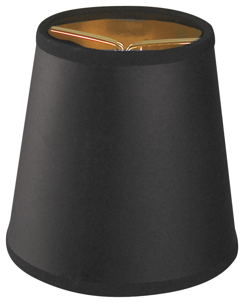 Deep Empire Chandelier Lamp shade, 5", Black With Gold Lining, 3"x5"x4