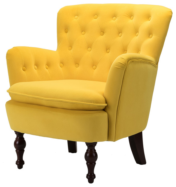 velvet tufted armchair