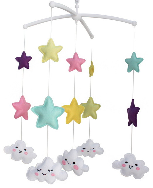 Clear Sky Non, woven Handmade Toys Nursery Gift Crib Mobile - Modern ...