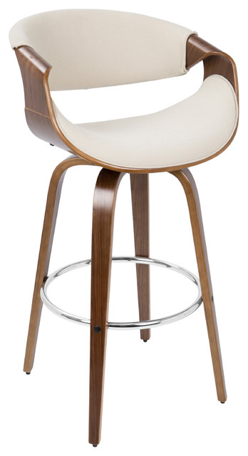 Curvini Mid Century Modern Barstool Midcentury Bar Stools And Curvini Mid Century Modern Barstool Walnut And Cream