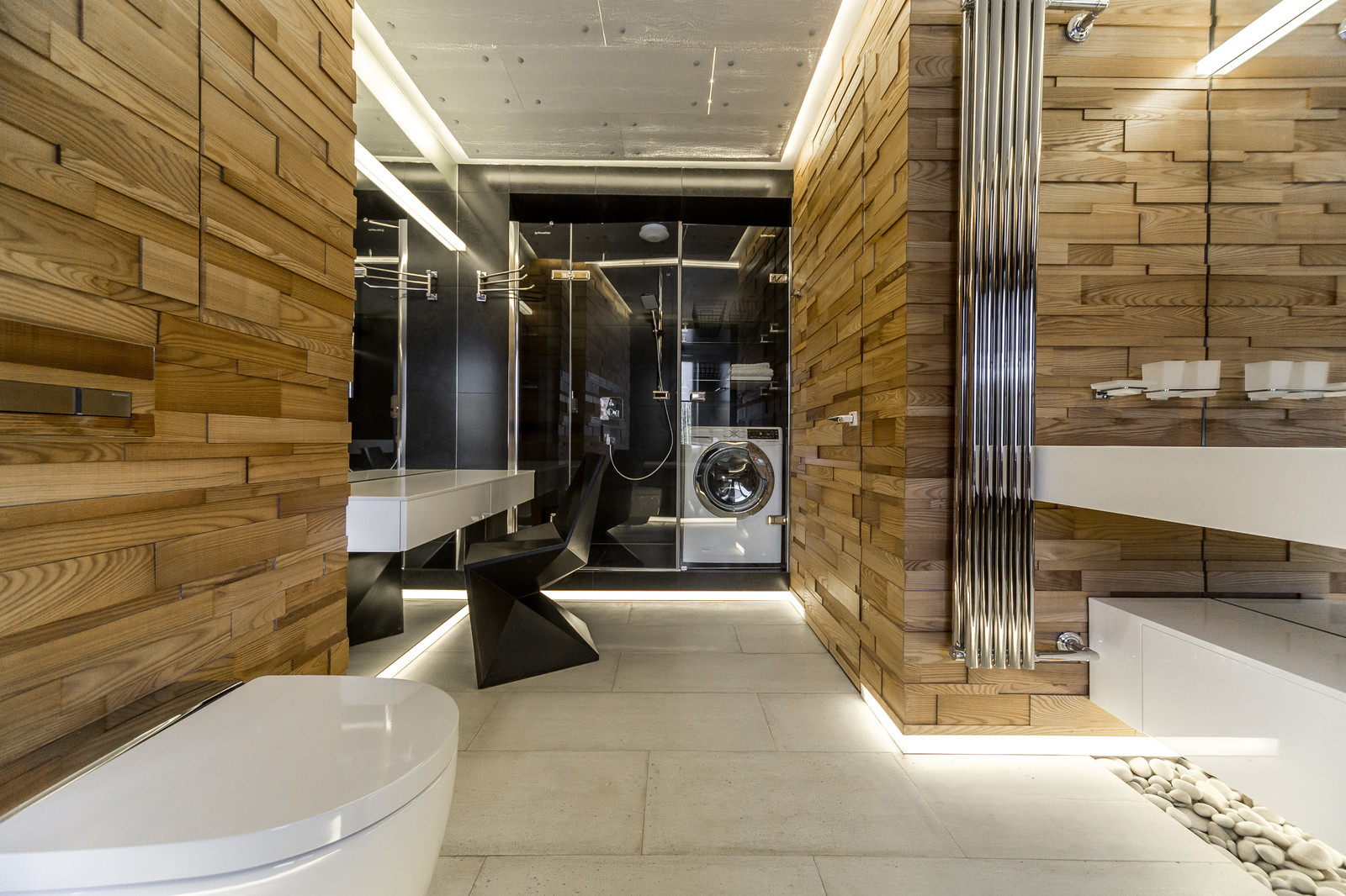 Ванная в светящемся бетоне