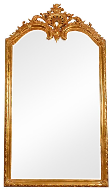 55 X98 Gilded Full Length Floor Mirror, Antique Gold Full Length Leaner Mirror