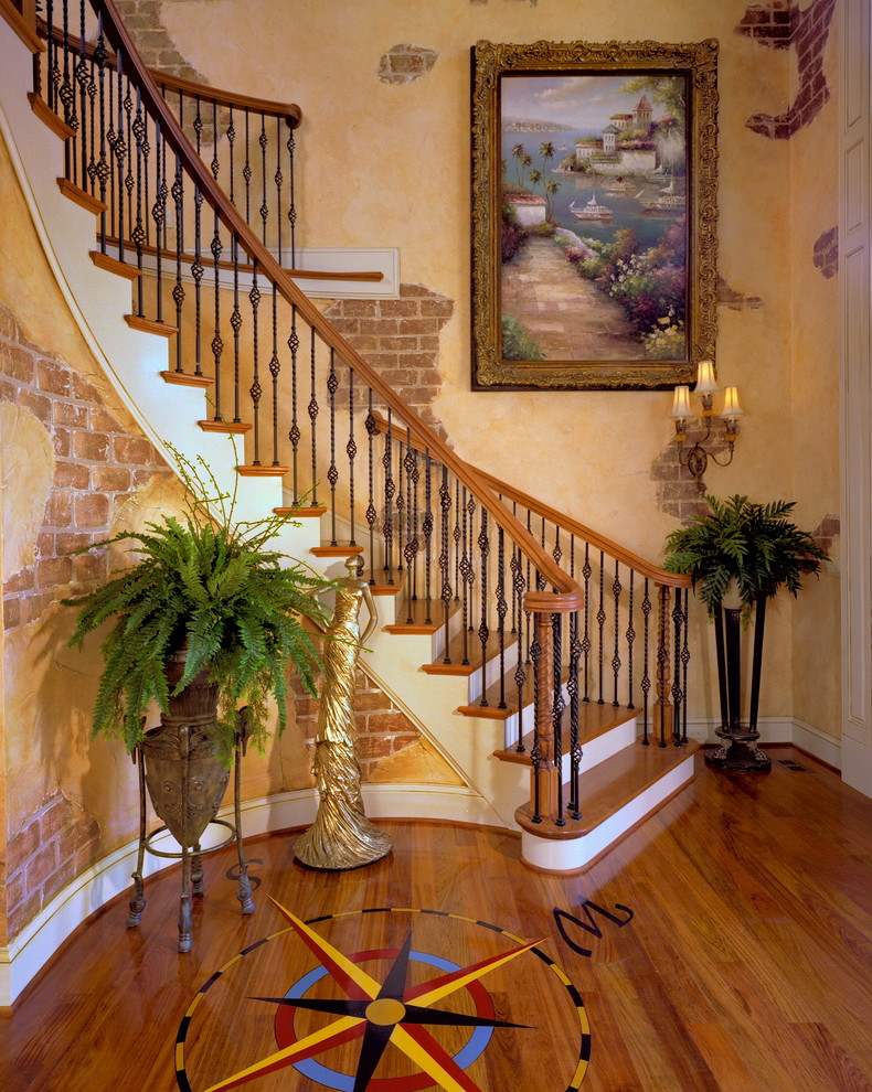 Design ideas for a mediterranean wood staircase in Other.