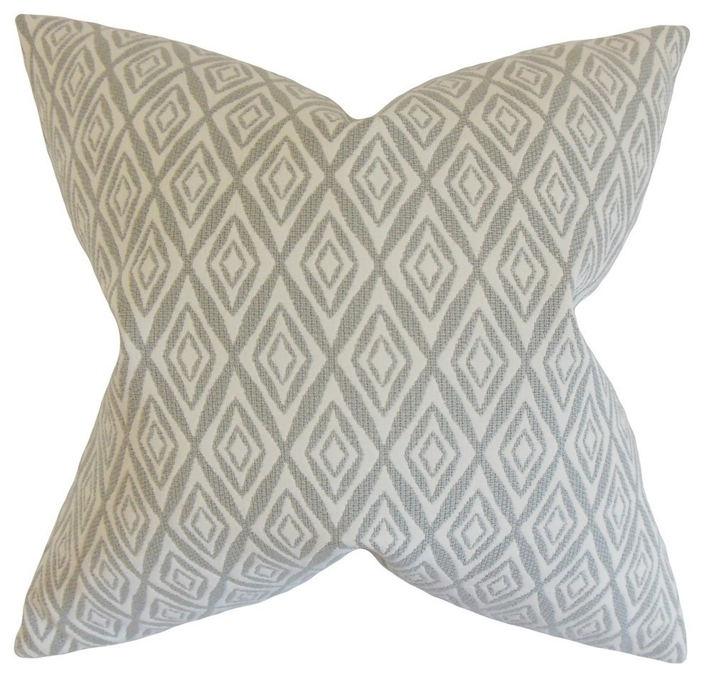 Najila Geometric Pillow, Grey 18"x18"