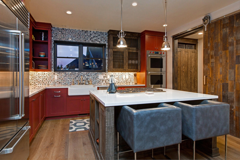 Inspiration for a rustic kitchen remodel in Salt Lake City