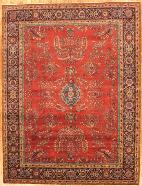 Pasargad AZ Collection Hand-Knotted Lamb's Wool Area Rug, 8'11"x11'11"