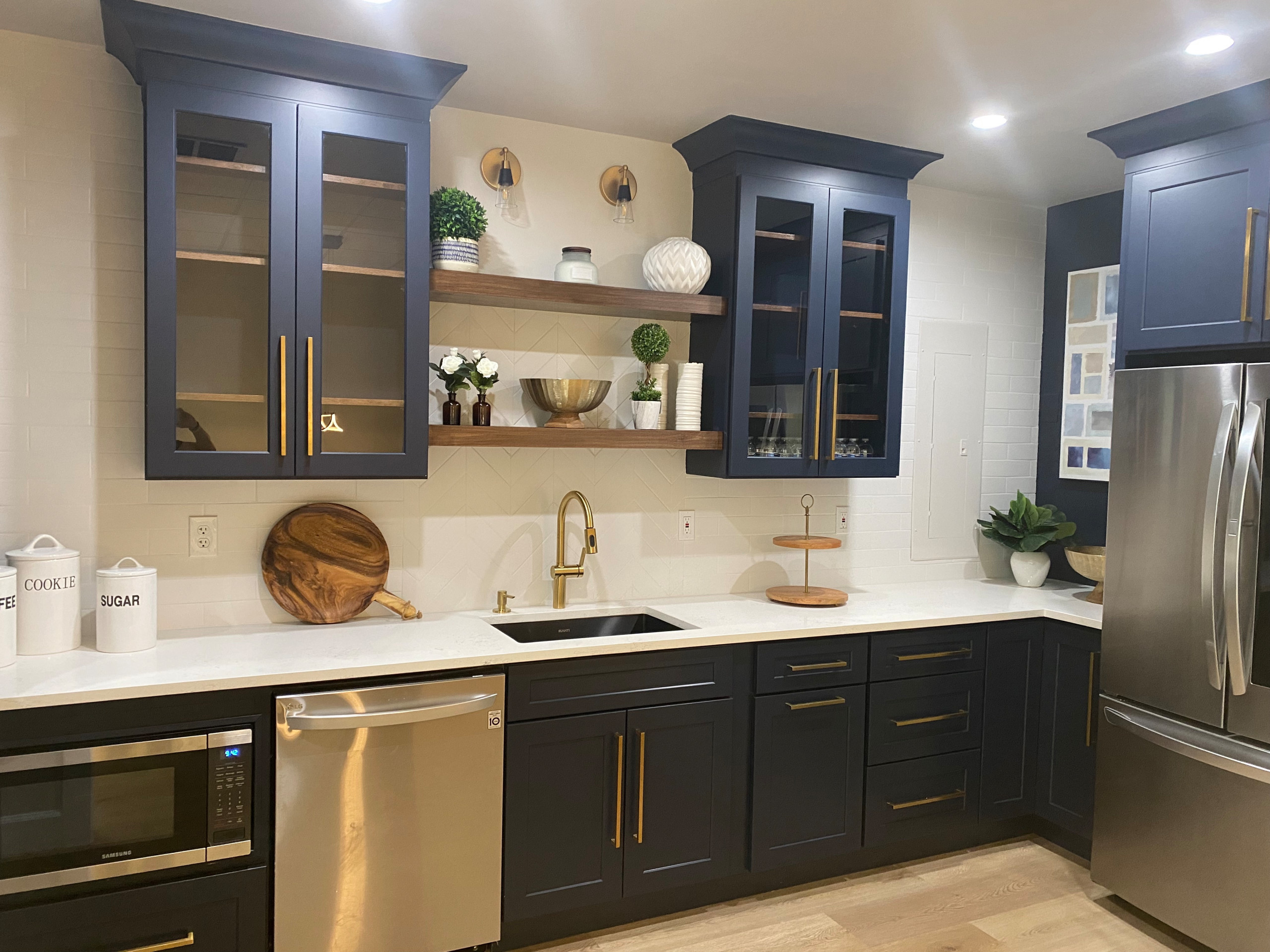 Contemporary Navy blue kitchen Lilburn