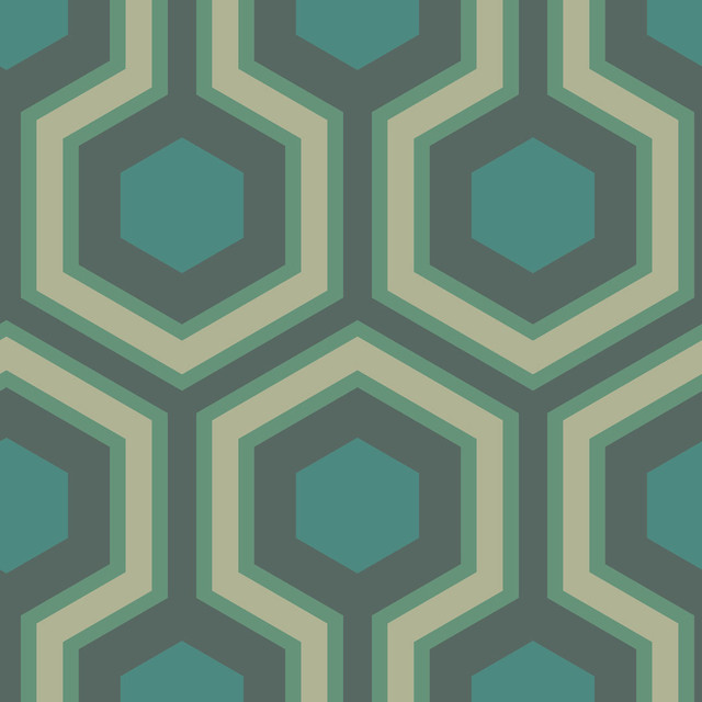 Hick's Grand Hexagon Wallpaper, Green