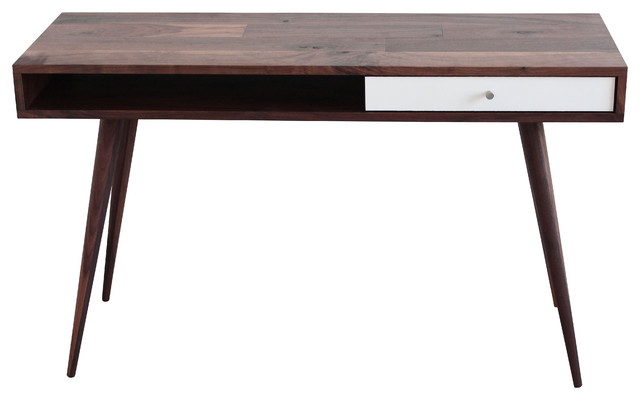 Midcentury Modern Walnut Laptop Desk, Walnut Drawer
