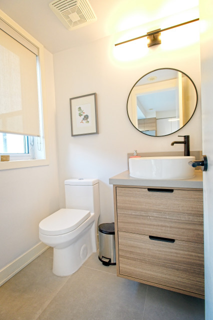 Japandi Minimalist Kitchen and Powder Room - Scandinavian - Powder Room - Toronto - by ...