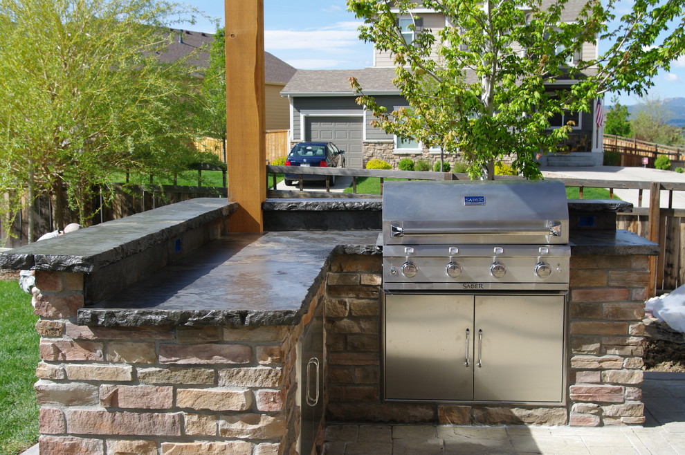 Rustic Outdoor Concrete Countertop Kitchen - Rustic - Denver - by All ...