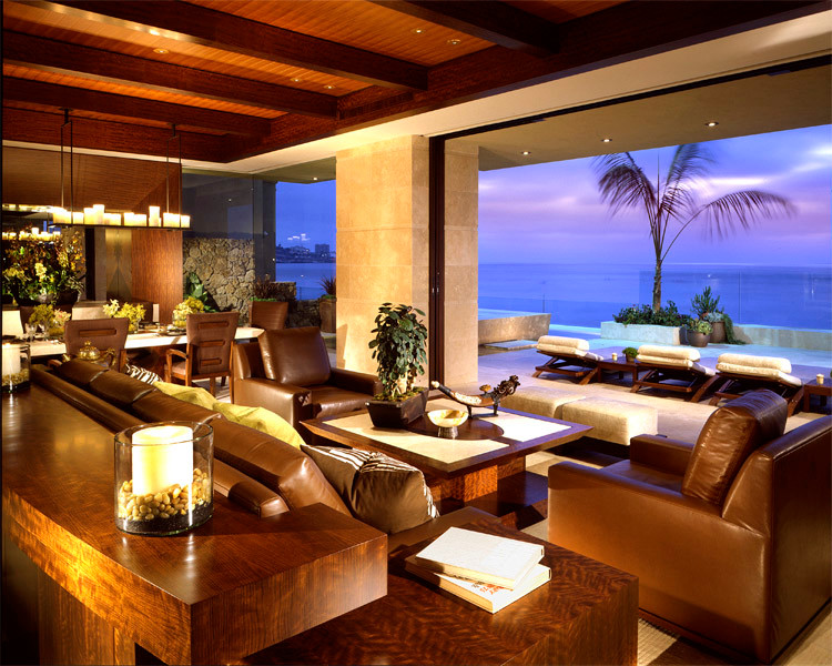 La Jolla Beach House Tropical Living Room San Diego