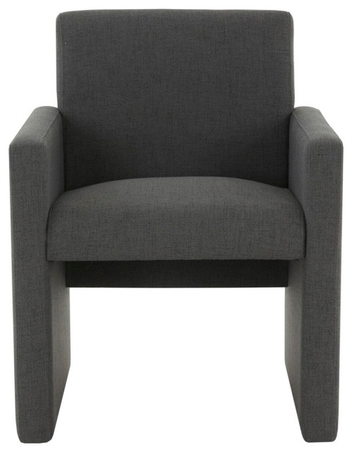 Safavieh Couture Maisey Linen Arm Chair, Charcoal Grey