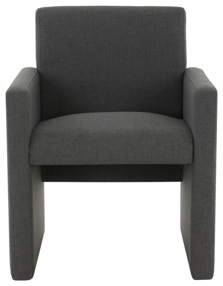 Safavieh Couture Maisey Linen Arm Chair, Charcoal Grey