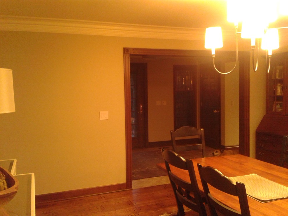 Blank wall in dining room