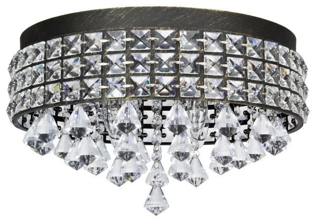 Kira Home Gemma 15 Contemporary 4 Light Round Flush Mount Crystal Chandelier B Kira Home Gemma 15 Contemporary 4 Light Round Flush Mount Crystal Chandelier B