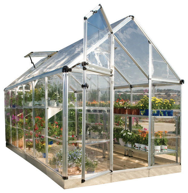 Palram Snap and Grow Hobby Greenhouse, Silver, 6'x12'