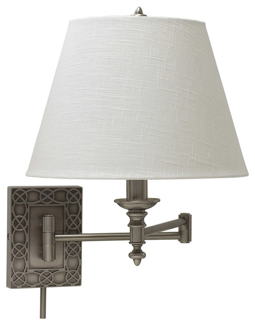 Wall Swing Arm Lamp in Antique Silver