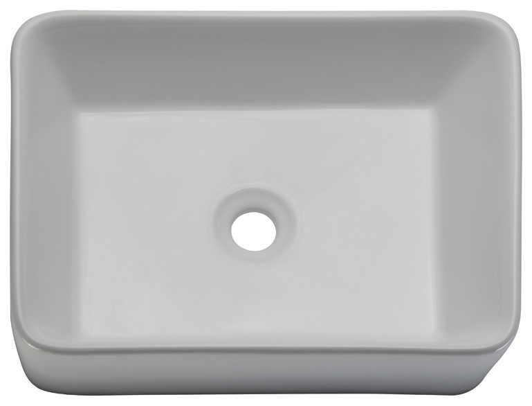 Gemma Above-Counter Rectangular Lavatory Sink, White