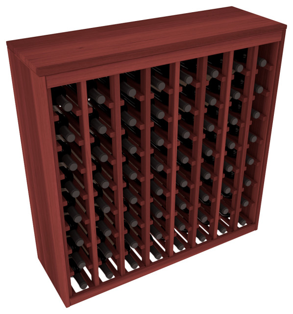 64-Bottle Deluxe Wine Rack,  Redwood, Cherry Stain