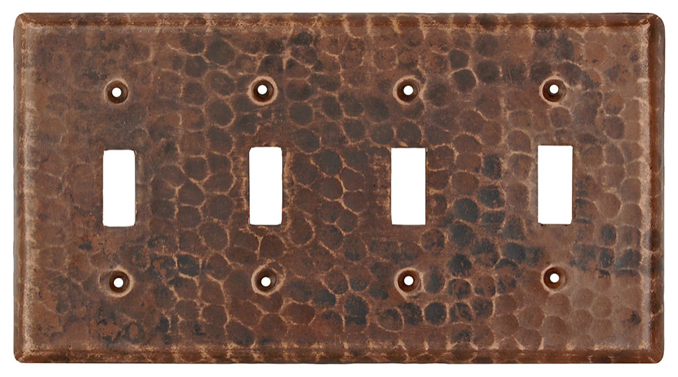 Copper Switchplate Quadruple Toggle Switch Cover Traditional Switch