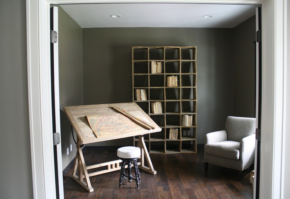Photo of a transitional home office in Other.