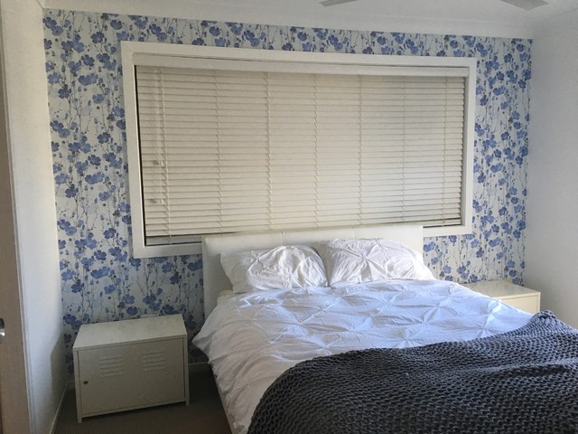 Floral wall fabric shabby-chic-style-bedroom
