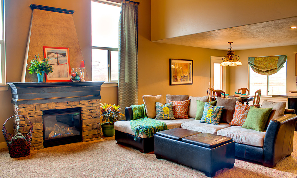Design ideas for an eclectic family room in Salt Lake City.
