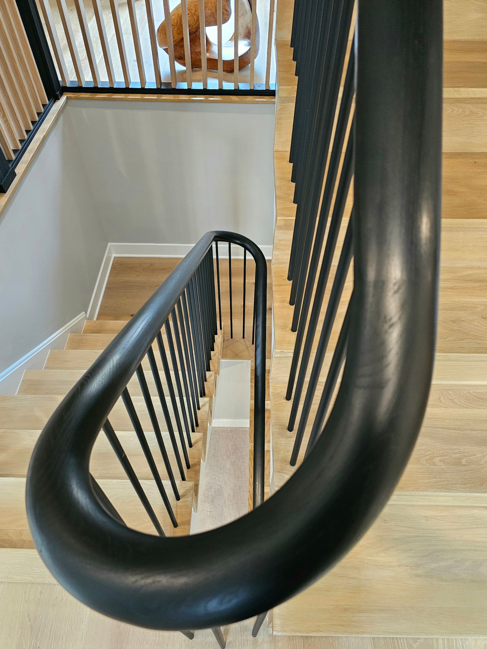 115_Stunning Continuous Rail System on 3 Story Floating Stairs; Arlington, VA 22