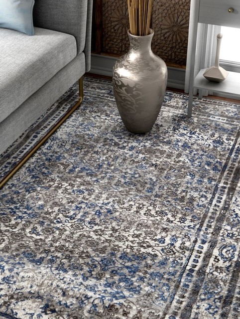 Well Woven Primavera Dramatic Modern Vintage Distressed Blue Area Rug ...