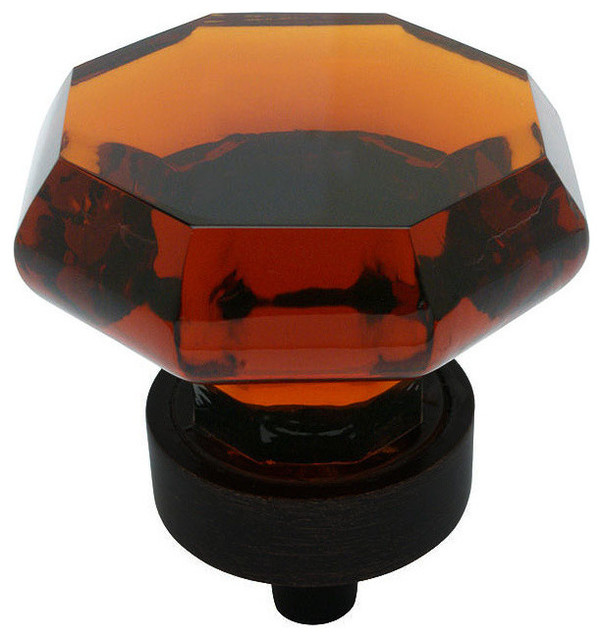 Cosmas 5268ORB-A Oil Rubbed Bronze and Amber Glass Cabinet Knob