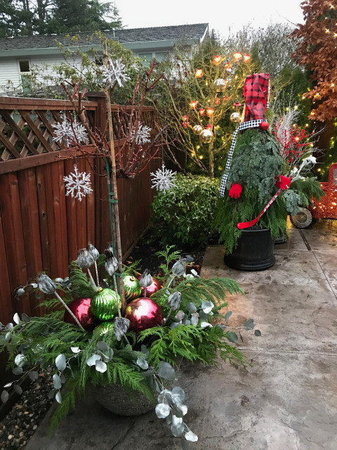 Poolside Christmas Container Garden american-traditional-garden