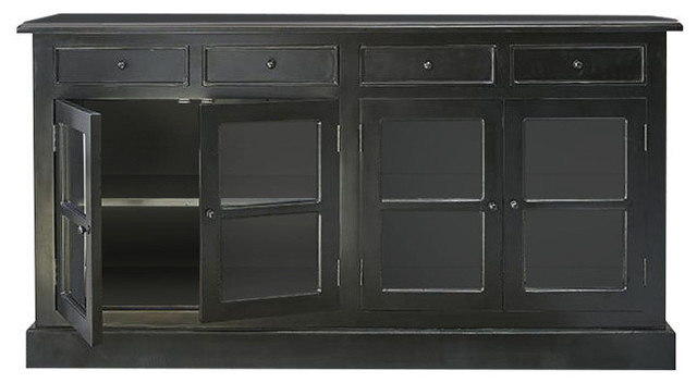 London Mahogany 4-Door Sideboard, 4 Drawers