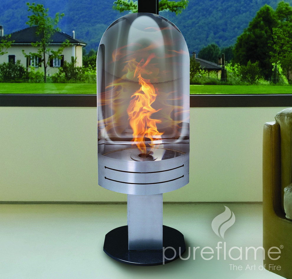 Vulcan Freestanding Bio Ethanol Fireplace by PureFlame