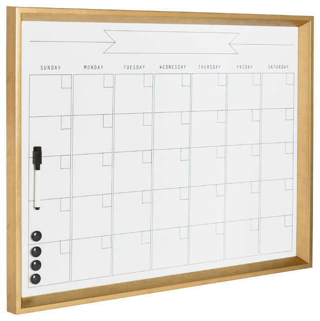 Calder Framed Dry Erase Monthly Calendar Contemporary