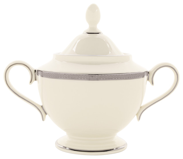 Lenox Tuxedo Platinum Sugar Bowl Traditional Sugar Bowls And