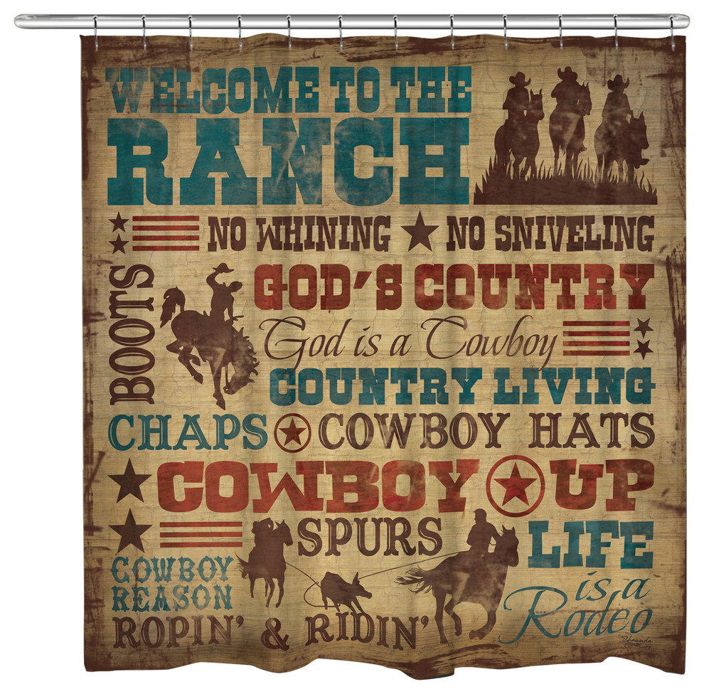 Welcome To The Ranch Shower Curtain Southwestern Shower