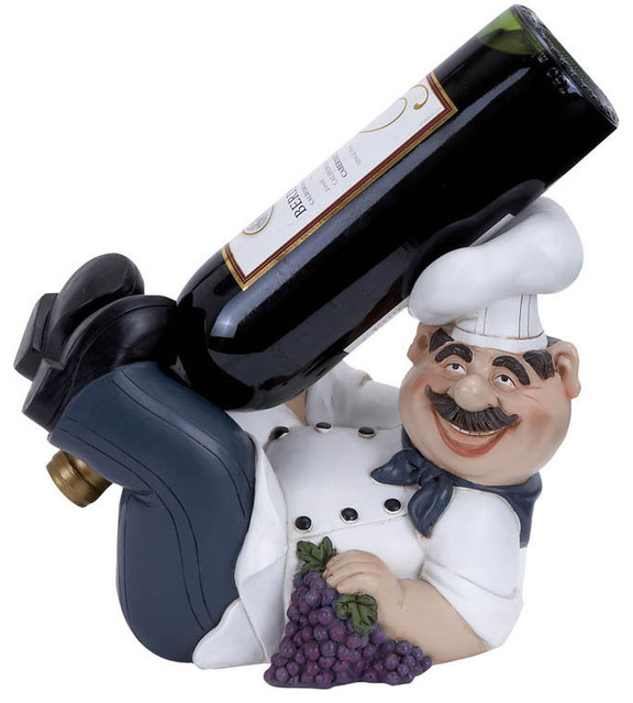 Fat Chef - Polystone Chef Wine Holder 10in.W, 8in.H