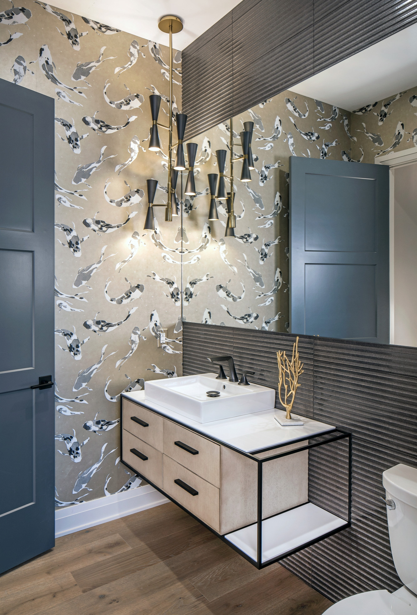Room Dimensions Small Powder 75 White Tile Gray Floor Powder Room