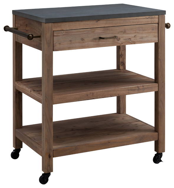 Corning Rolling Kitchen Island With, Industrial Kitchen Island Cart