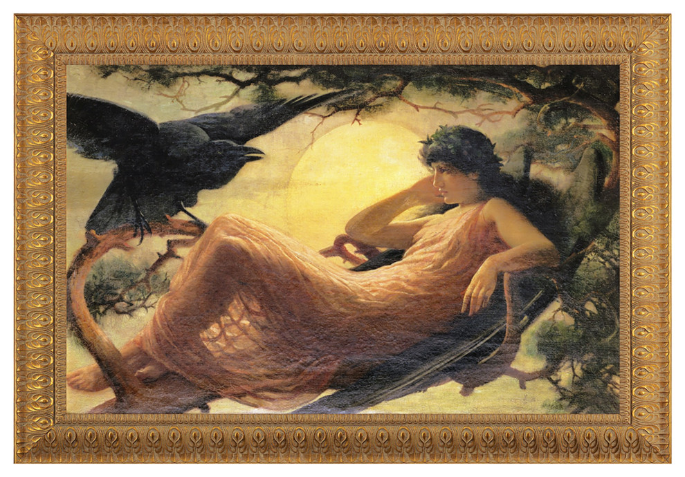 "The Night Raven Sings" Stretched Canvas Replica, 46"x32"