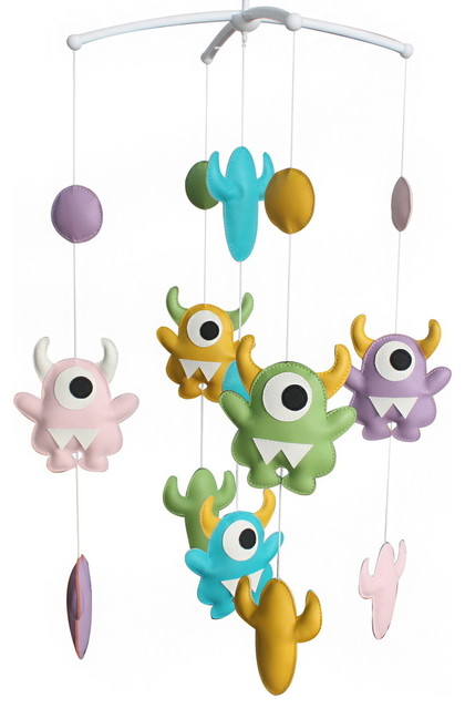 Monster Style Creative Nursery Rotatable Musical Mobile Colorful