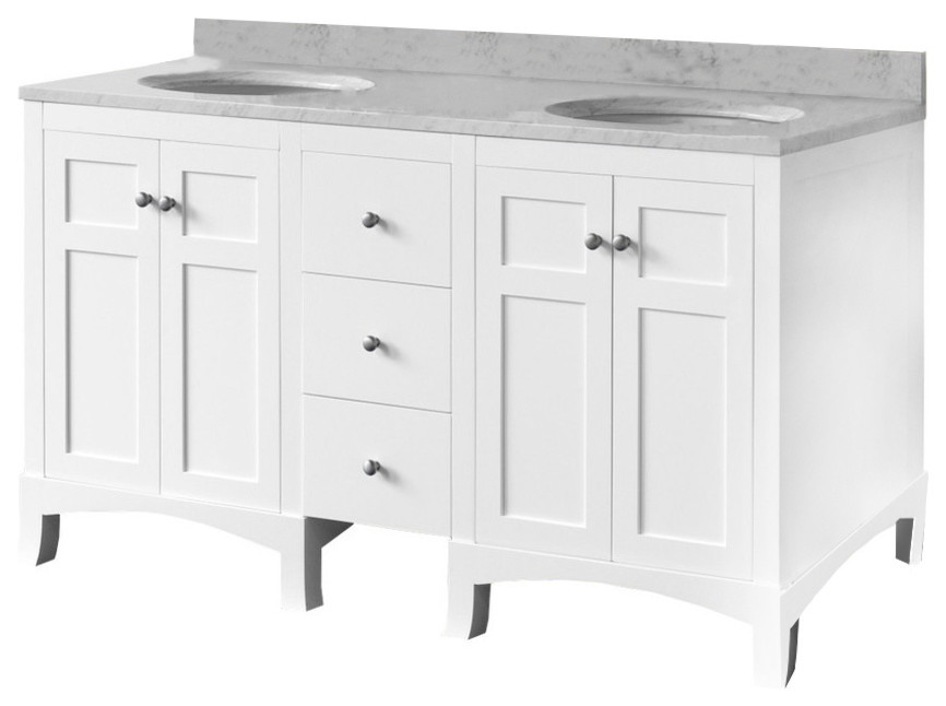 Ronbow Hampton 61" Bathroom Vanity Set With Ceramic Sink Transitional Bathroom Vanities And